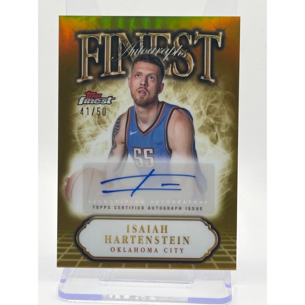 2024-25 Topps Finest Isaiah Hartenstein Gold Refractor Auto 41/50 SP OKC Thunder